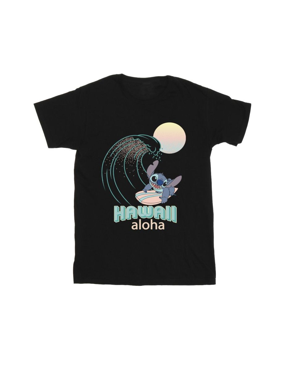 Disney Mens Lilo And Stitch Hawaii T-Shirt - Black - 1