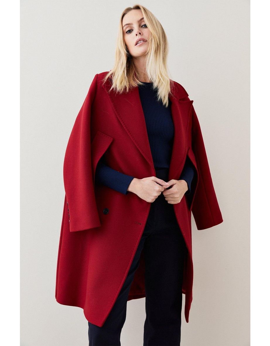 Italian Virgin Wool Double Face Db Cape Over Coat