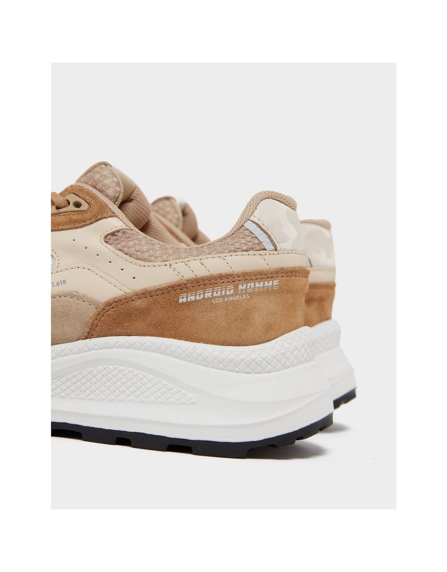 Men's Android Homme El Porto Leather Camo Trainers in Cream - 3