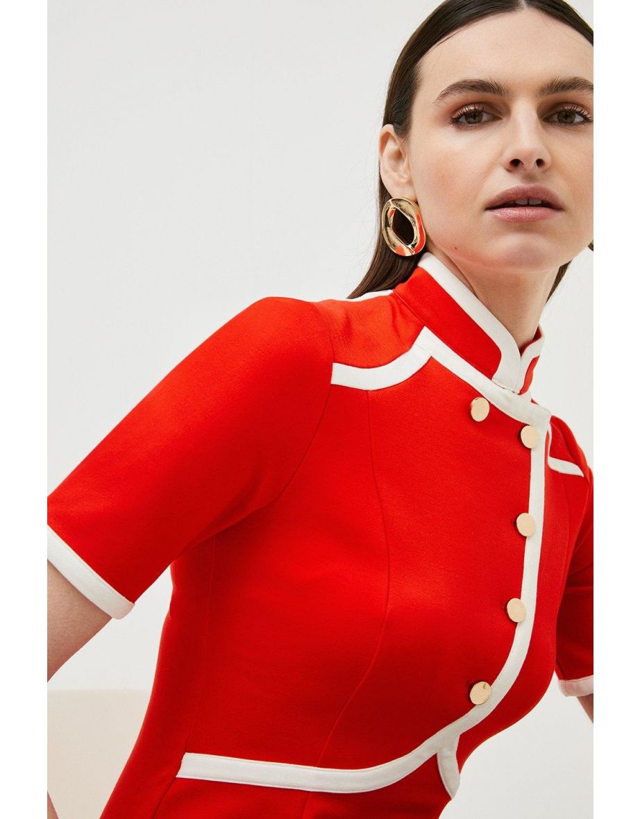 Ponte Contrast Trim Jersey Top