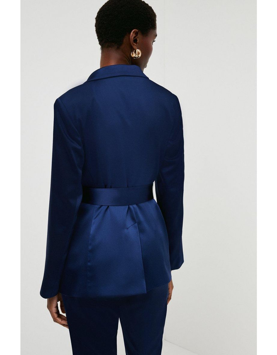 Tailored Satin Belted Jacket - 2