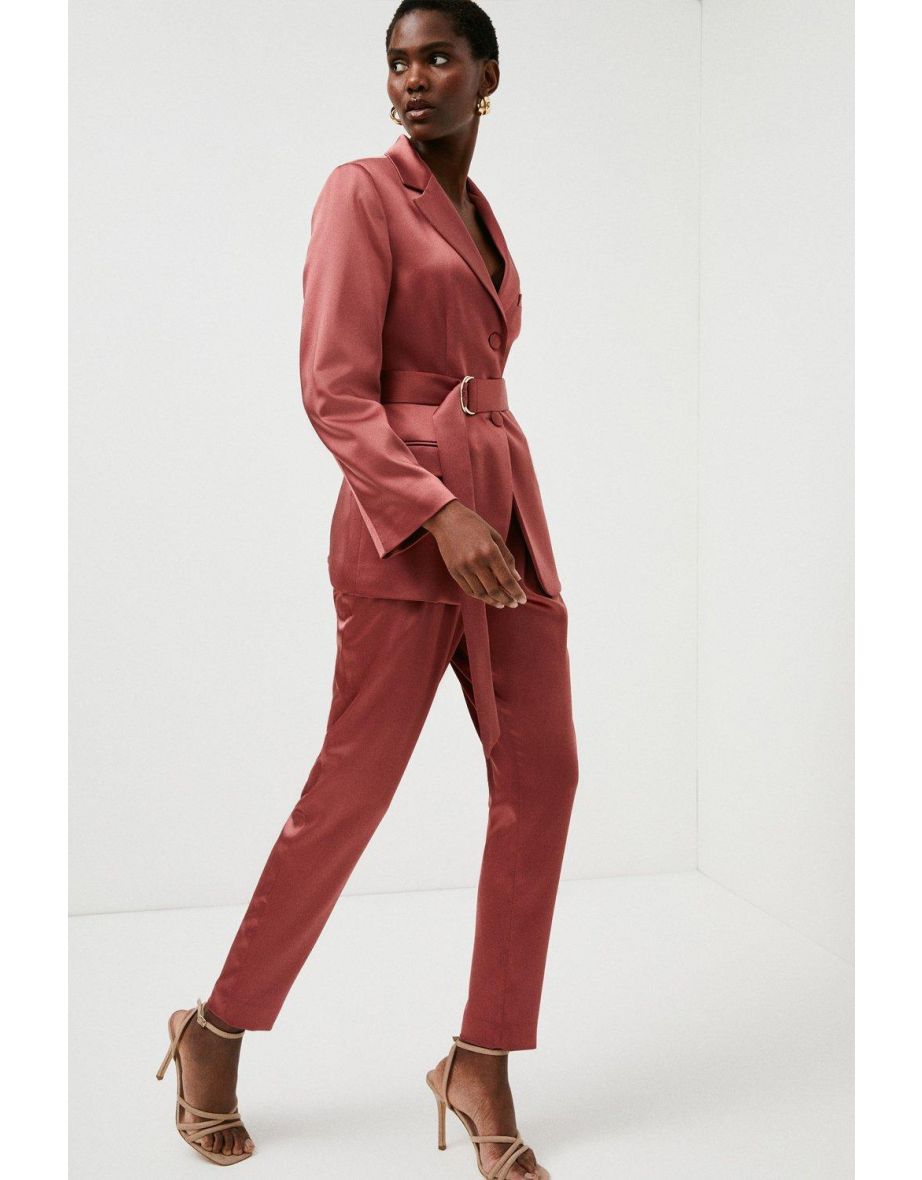 Tailored Satin Slim Leg Trousers