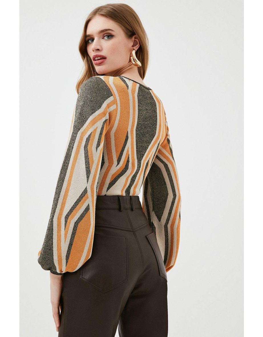 Sparkle Geo Jacquard Knit Top - 2