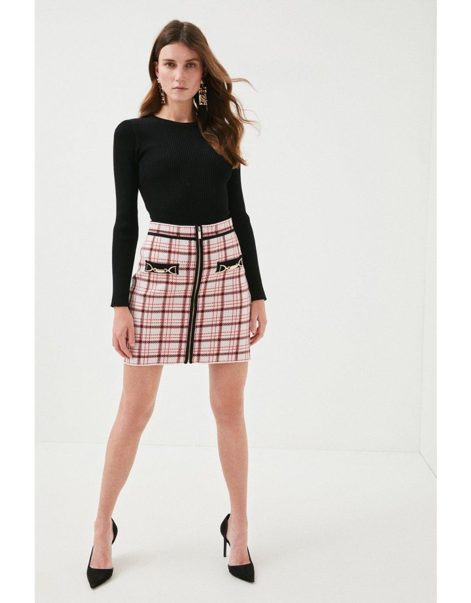 karen millen tartan skirt