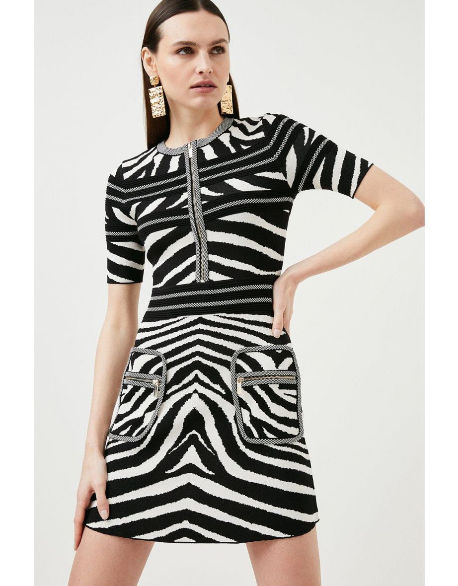 Karen millen zebra scarf fashion dress