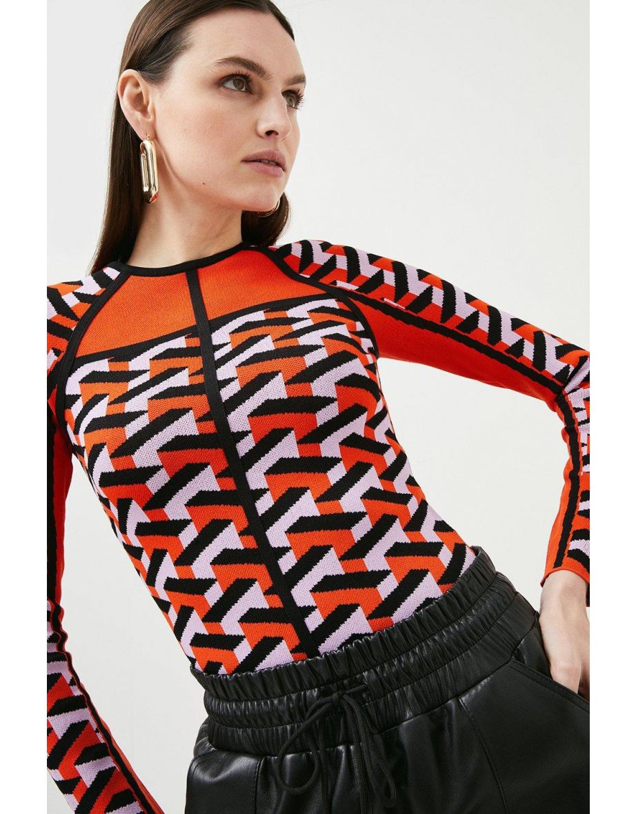 Geo Jacquard Knitted Jumper