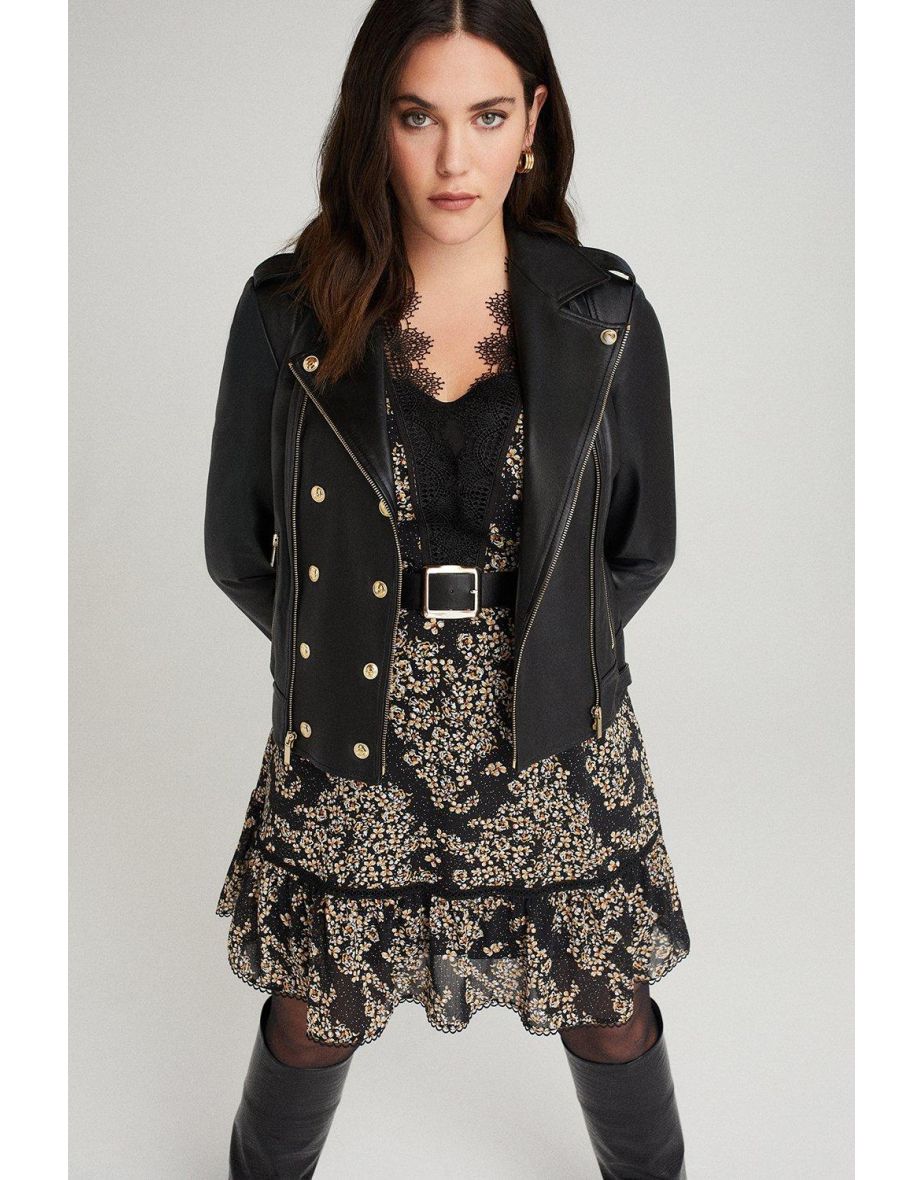 Curve Leather Military Biker