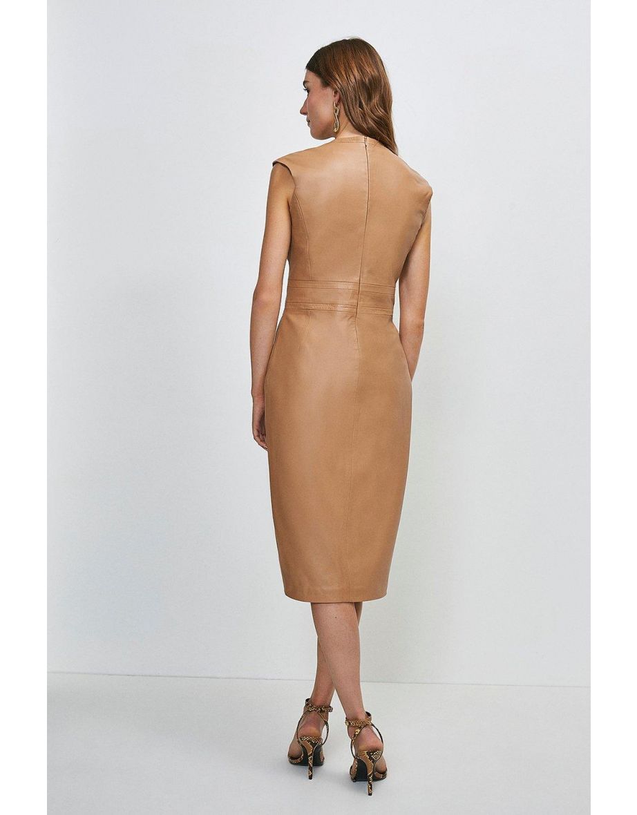 Leather Snaffle Trim Pocket Dress - 2