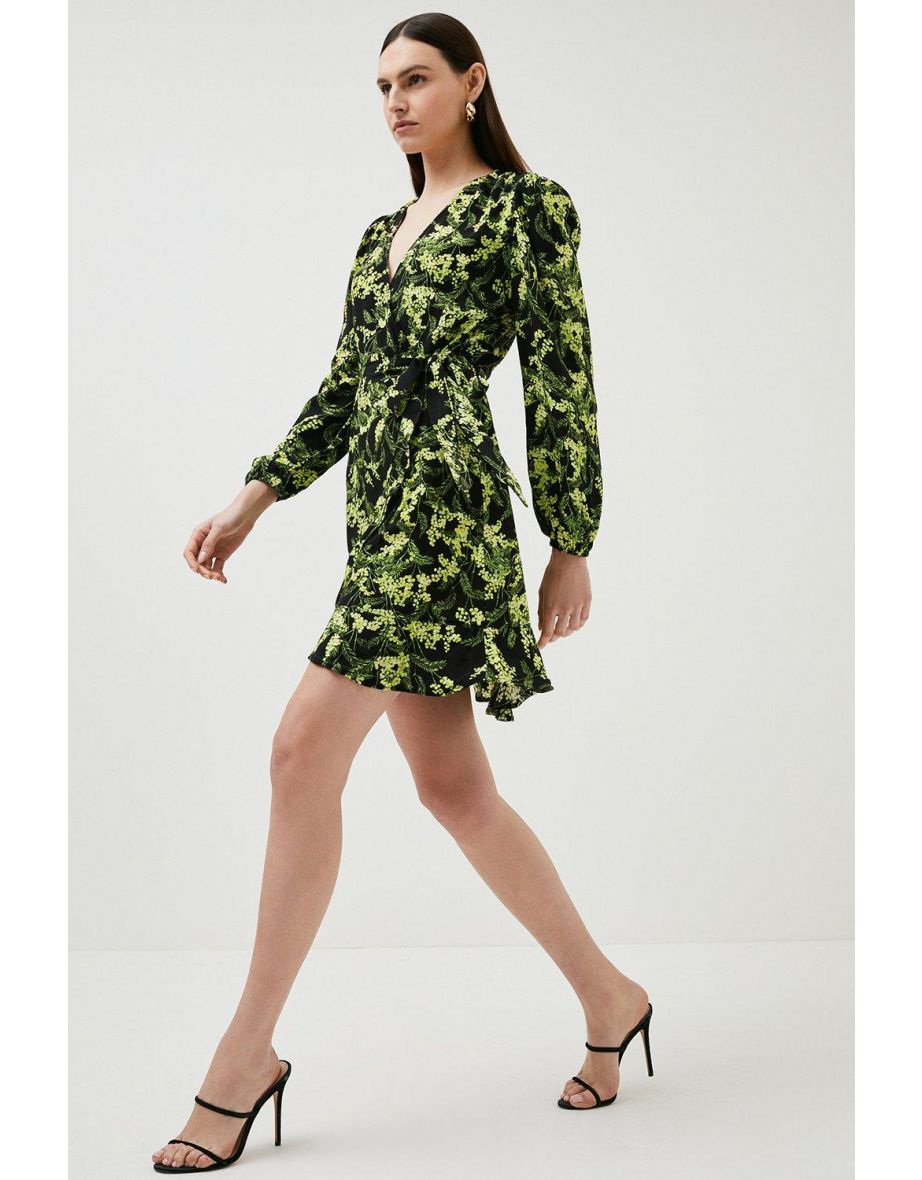 Yellow Floral Woven Wrap Mini