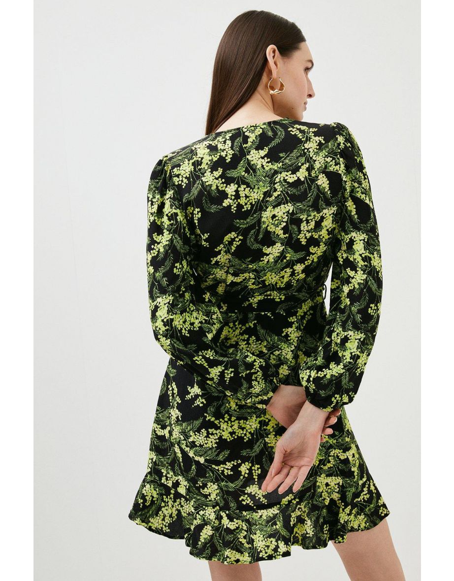 Yellow Floral Woven Wrap Mini - 2