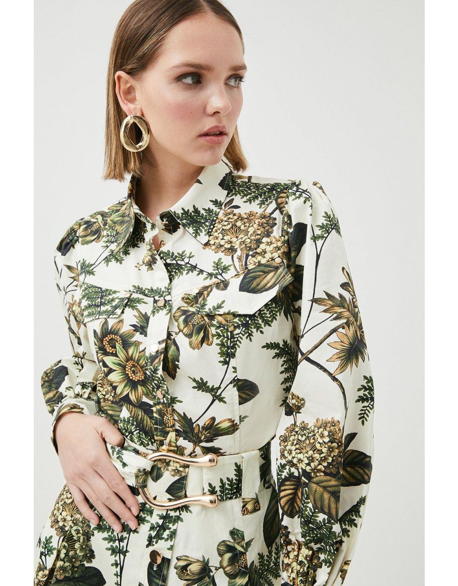 Vintage Cotton Sateen Volume Sleeve Shirt