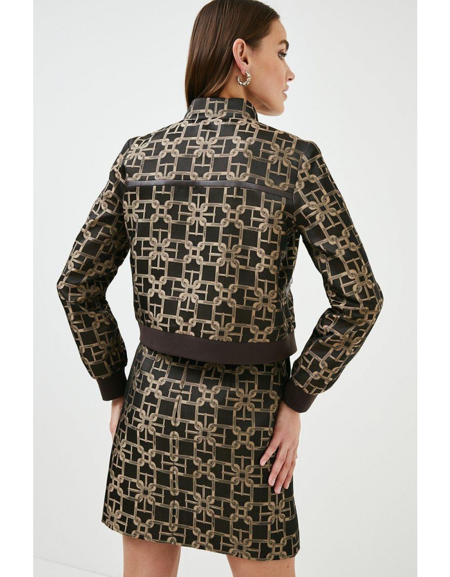 Km Logo Jacquard A Line Skirt - 2