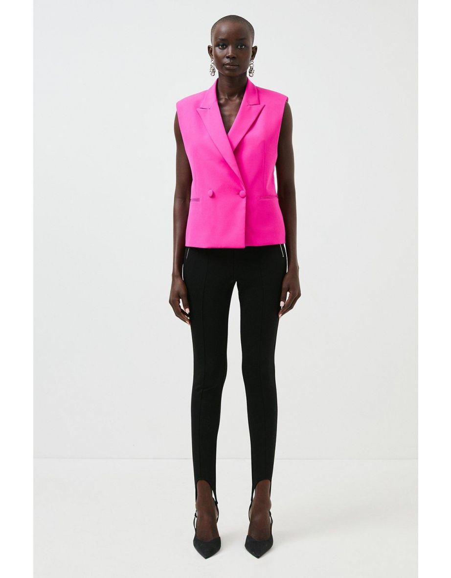 Strong Shoulder Sleeveless Jacket - 2