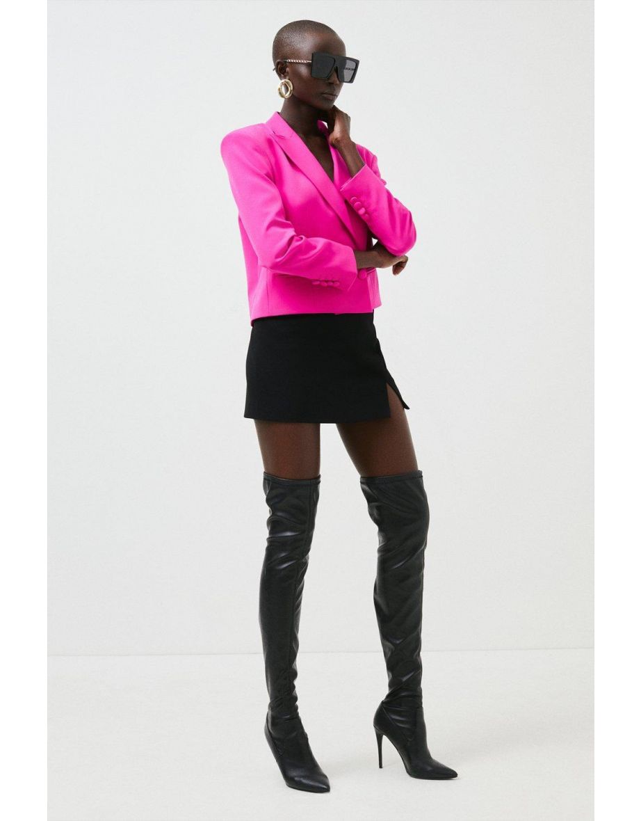 Strong Shoulder Cropped Jacket - 2