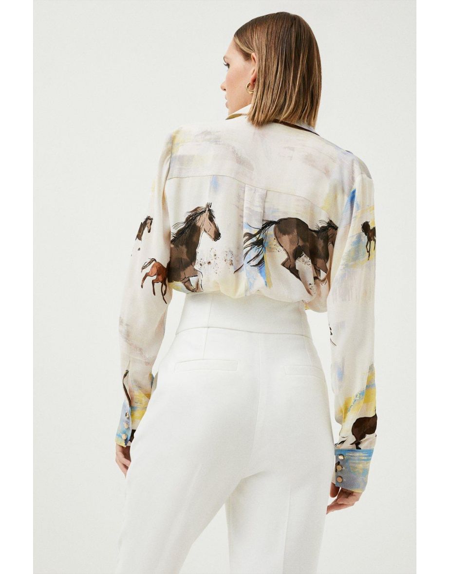 Petite Stallion Viscose Crepe Woven Shirt - 2