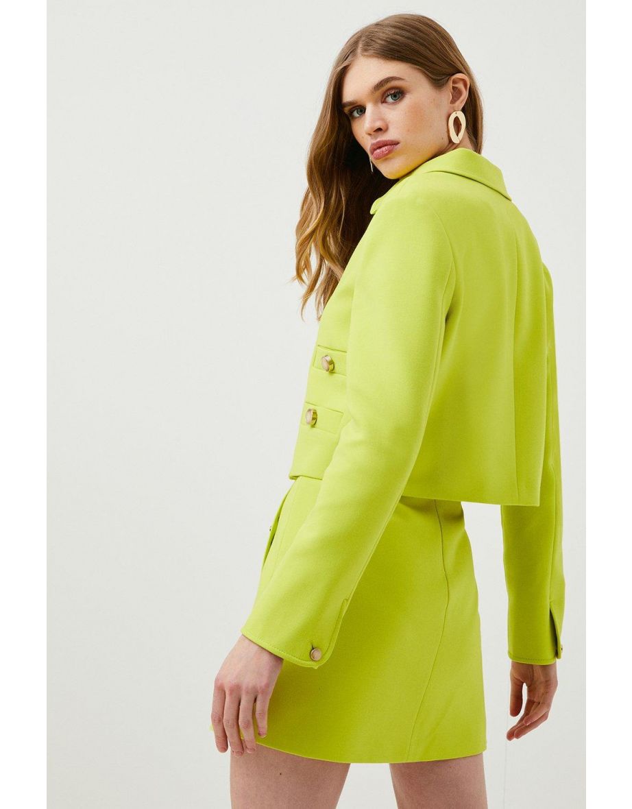 Compact Stretch Pocket Detail Cropped Jacket - 2