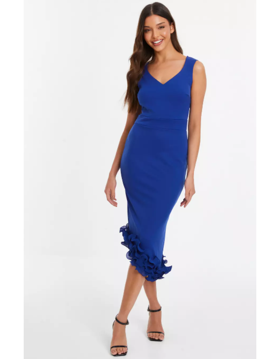 Royal Blue Ruffle Hem Dress