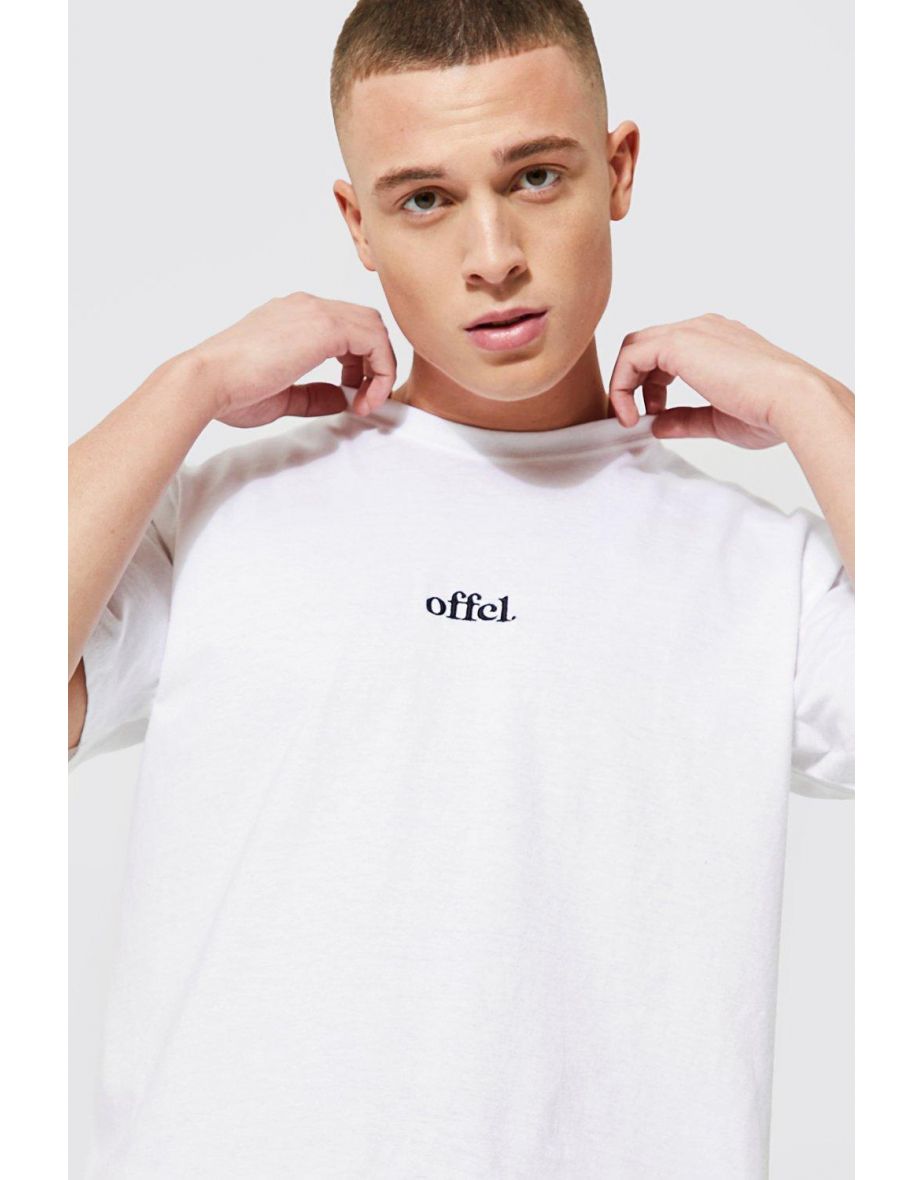 Oversized Offcl Embroidered T-shirt - white - 2