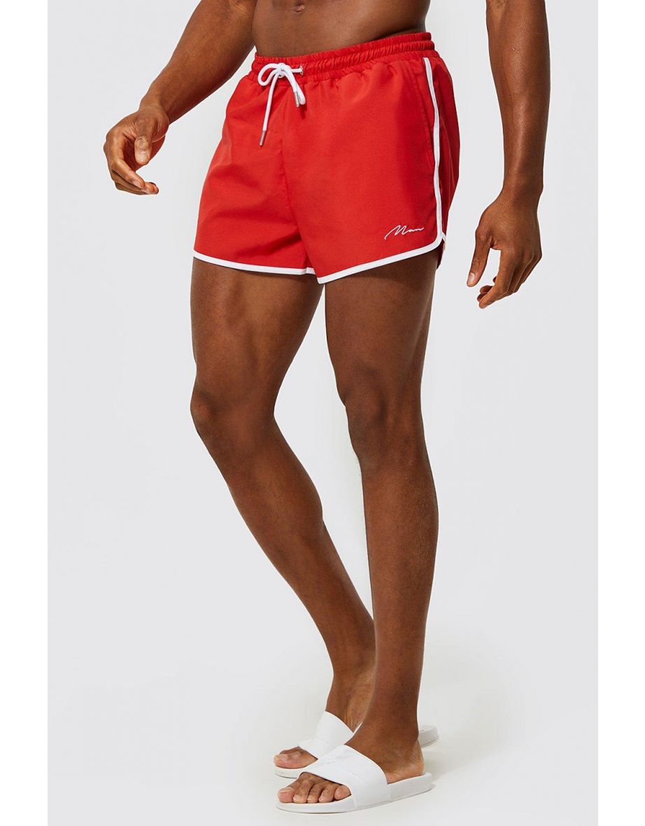 Shop Recycled Man Signature Runner Swim Shorts red Online in Qatar VogaCloset