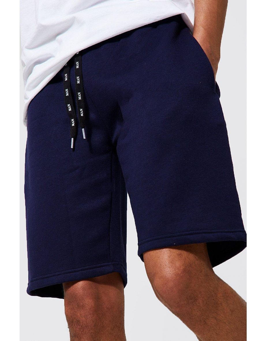 Tall Jersey Shorts With Man Drawcords - navy - 2