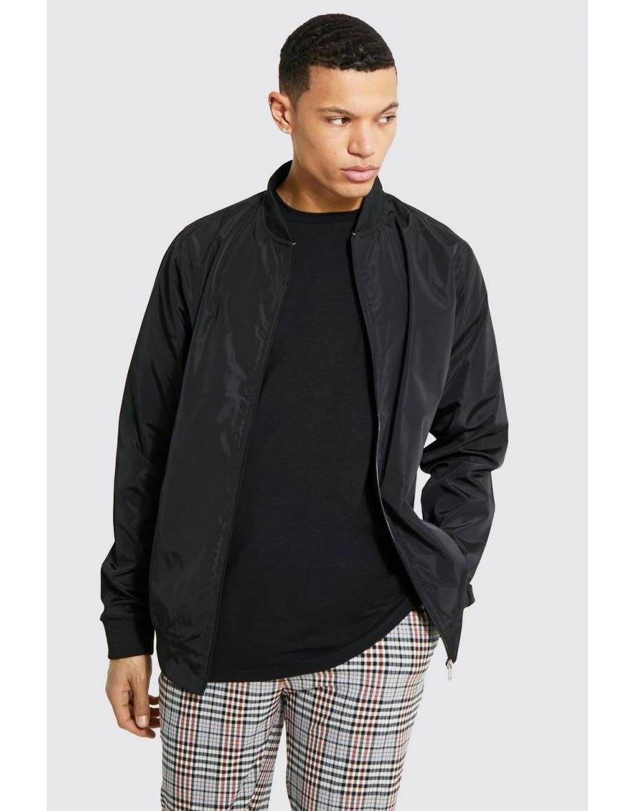 Tall Smart Nylon Bomber Jacket - black