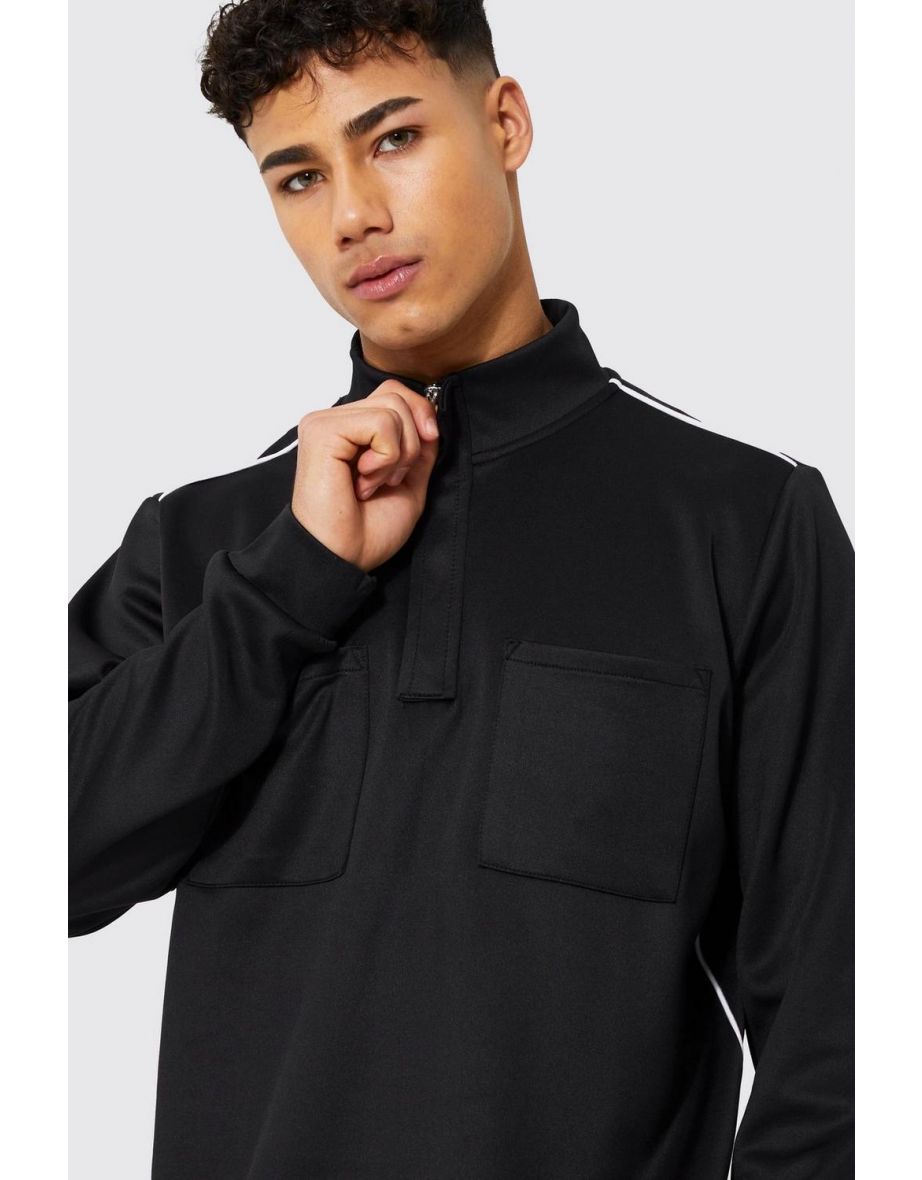 Smart Scuba Half Zip Top With Piping - black - 2