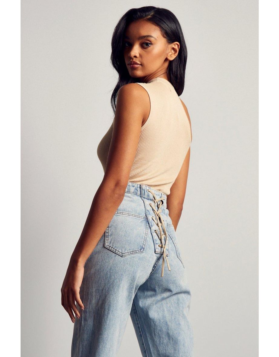 Recycled Fine Knit Cold Shoulder Detail Top - 2