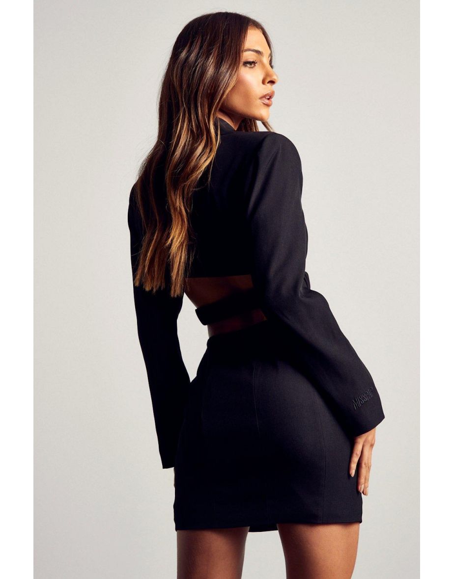 Open Back Tailored Blazer Dress - 2