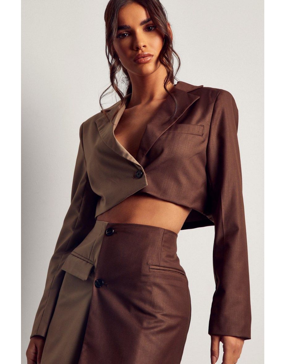 Spliced Cropped Blazer