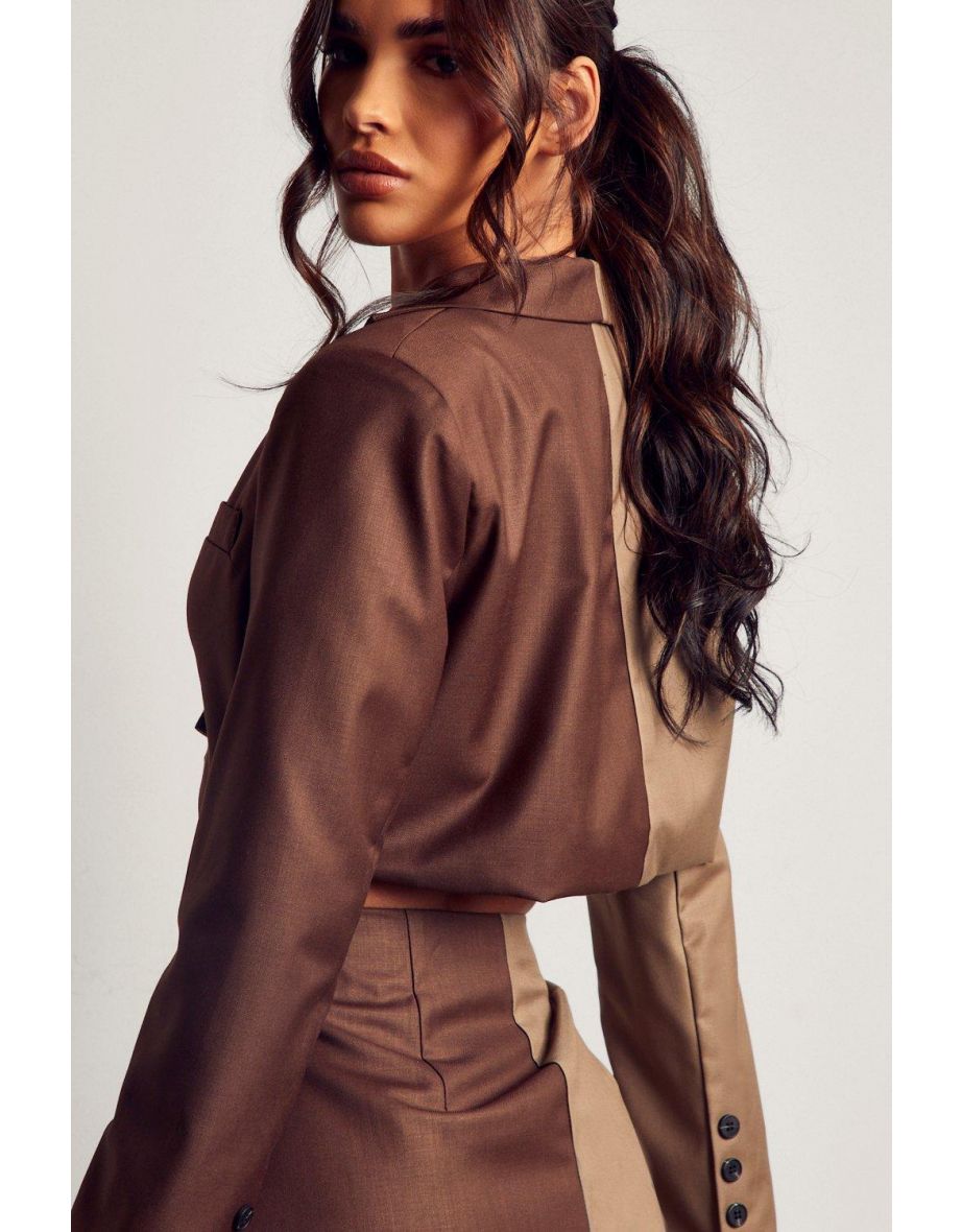 Spliced Cropped Blazer - 2
