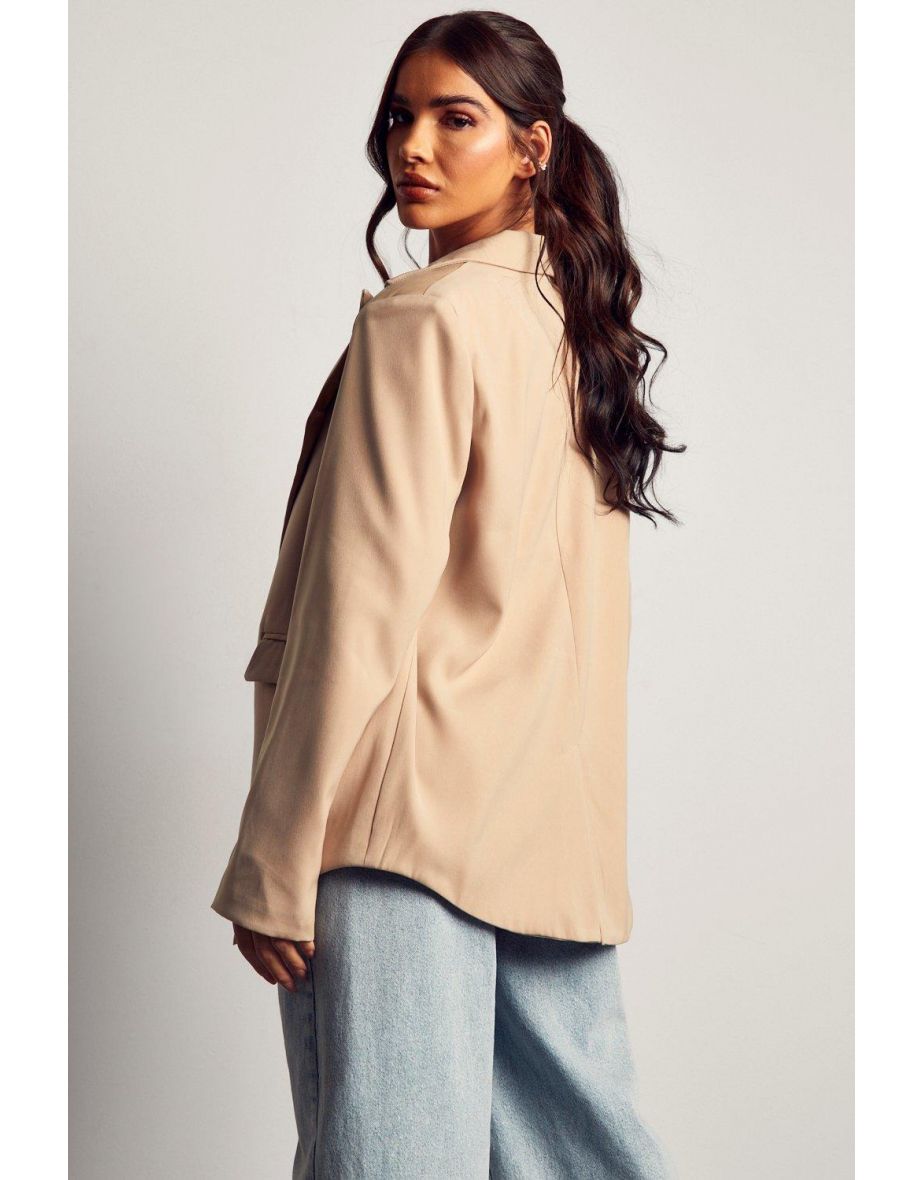 Leather Look Shoulder Detail Blazer - 2