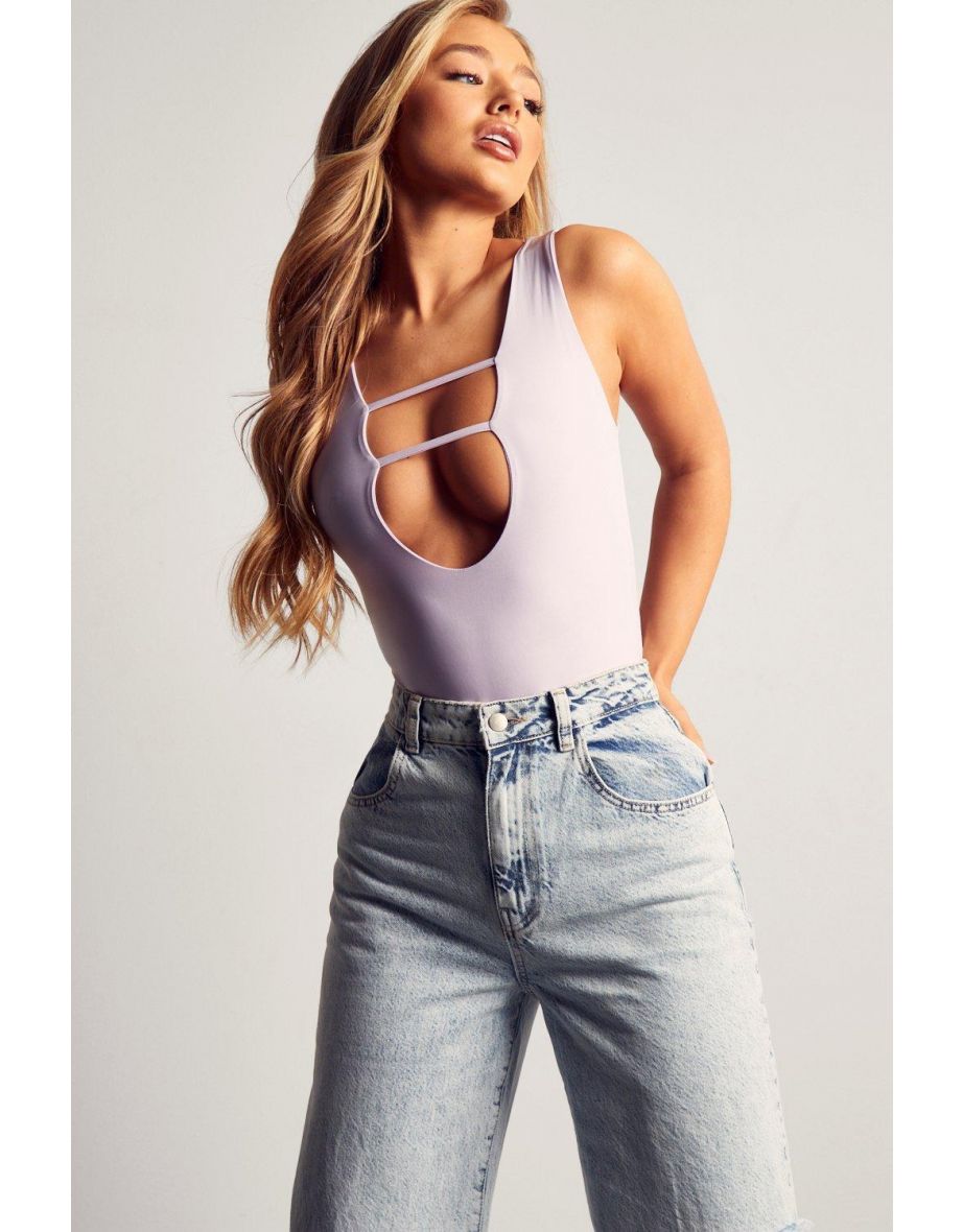 Double Layer Cut Out Sleeveless Bodysuit