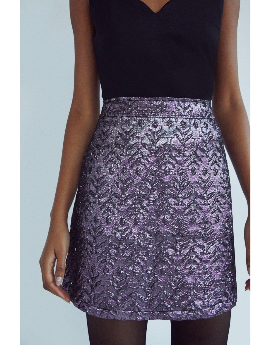 Warehouse leopard jacquard mini skirt best sale