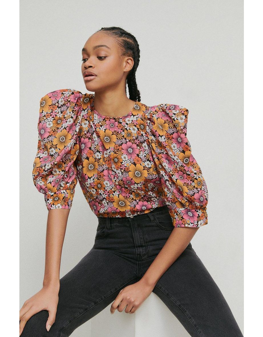 Puff Sleeve Blouse In Floral