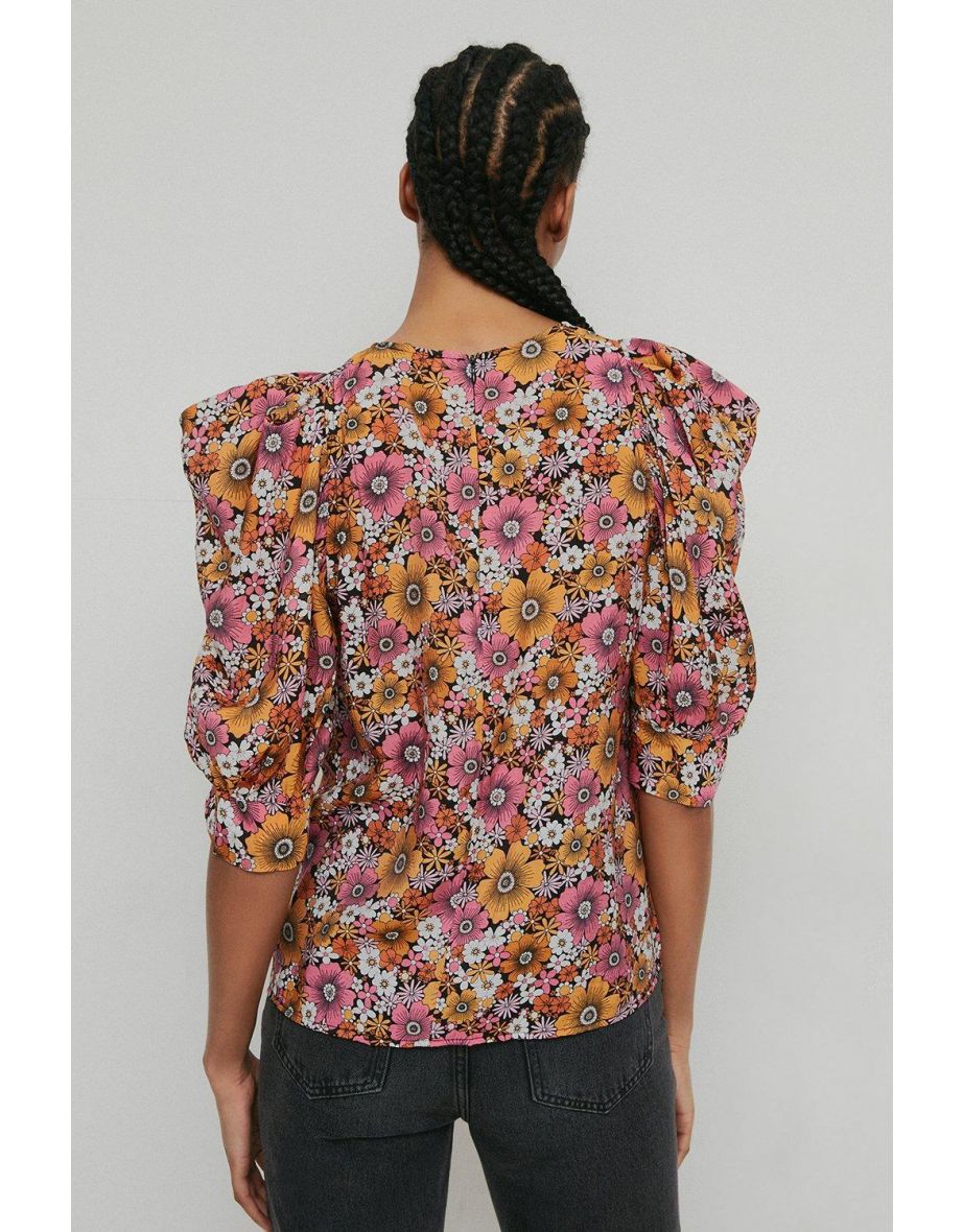 Puff Sleeve Blouse In Floral - 2