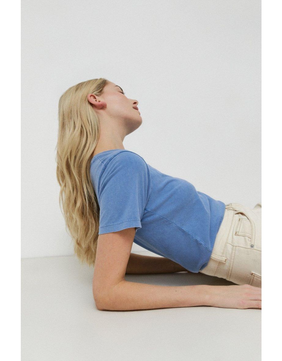 Acid Wash Casual T-Shirt