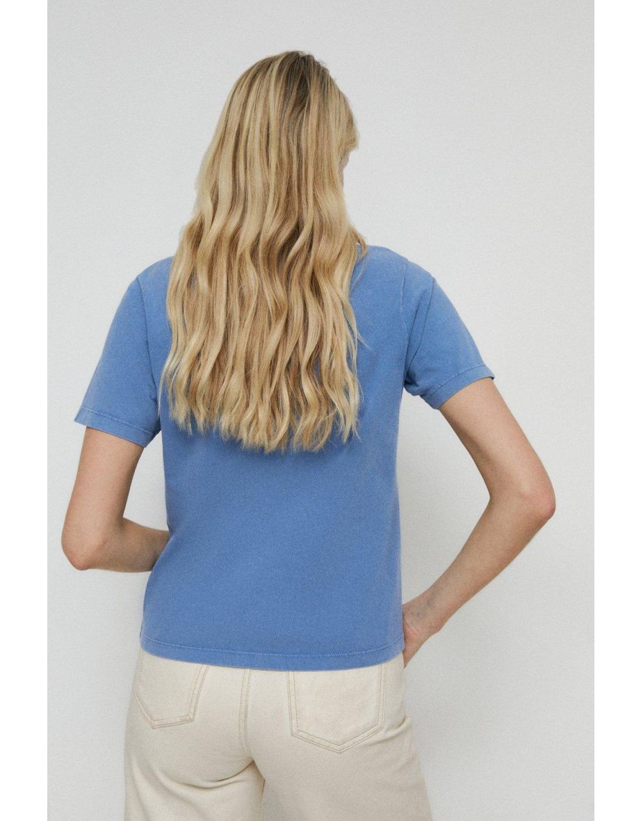 Acid Wash Casual T-Shirt - 2