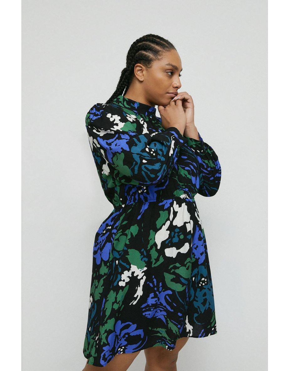 Curve Woven High Neck Mini Flippy Dress