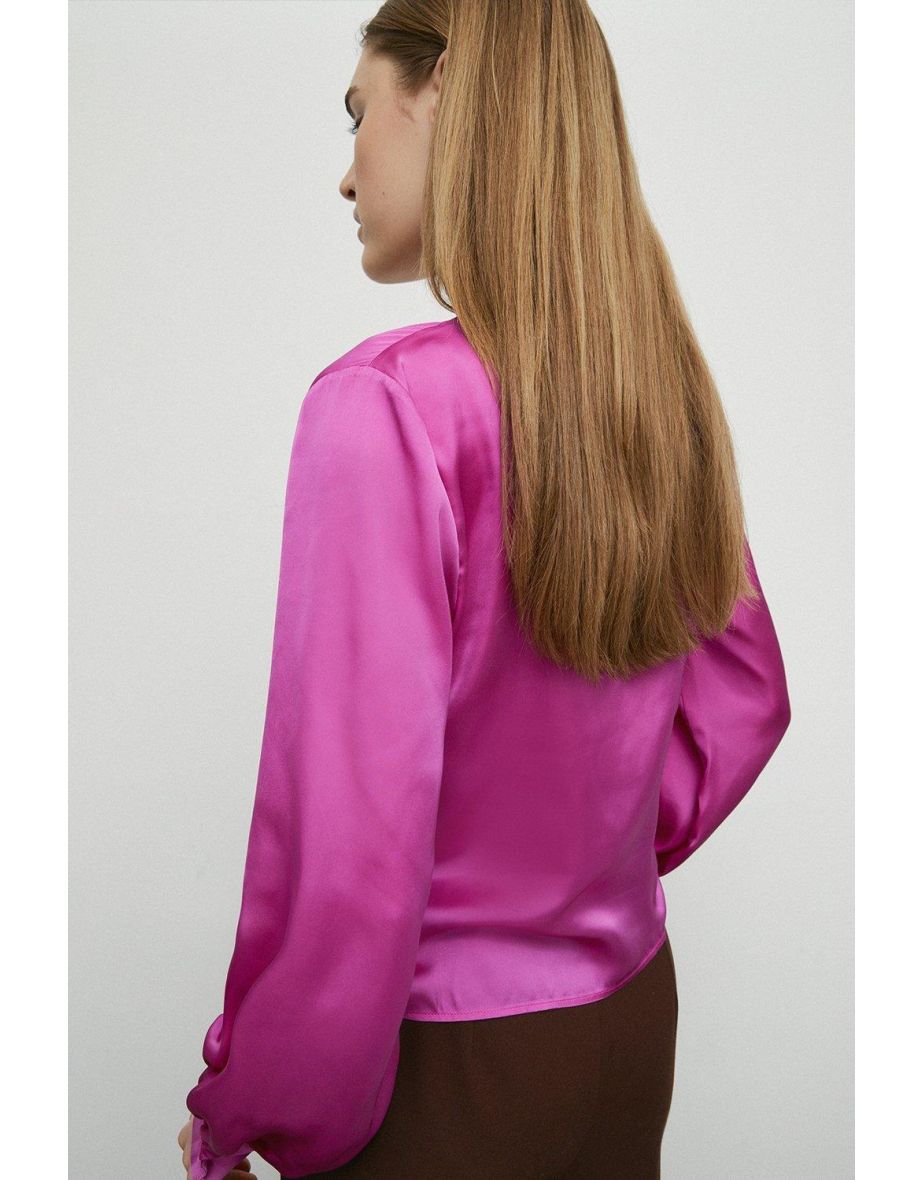 Satin Wrap Top - 2
