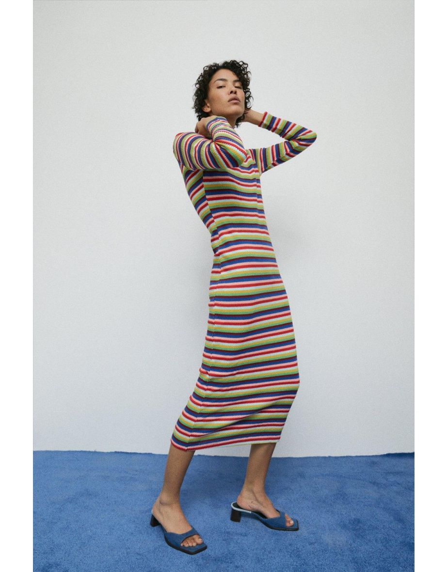 Oasis rainbow stripe top dress