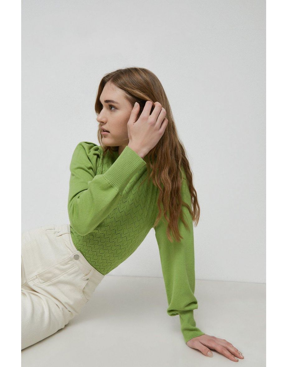 Pointelle Stitch Knit Jumper