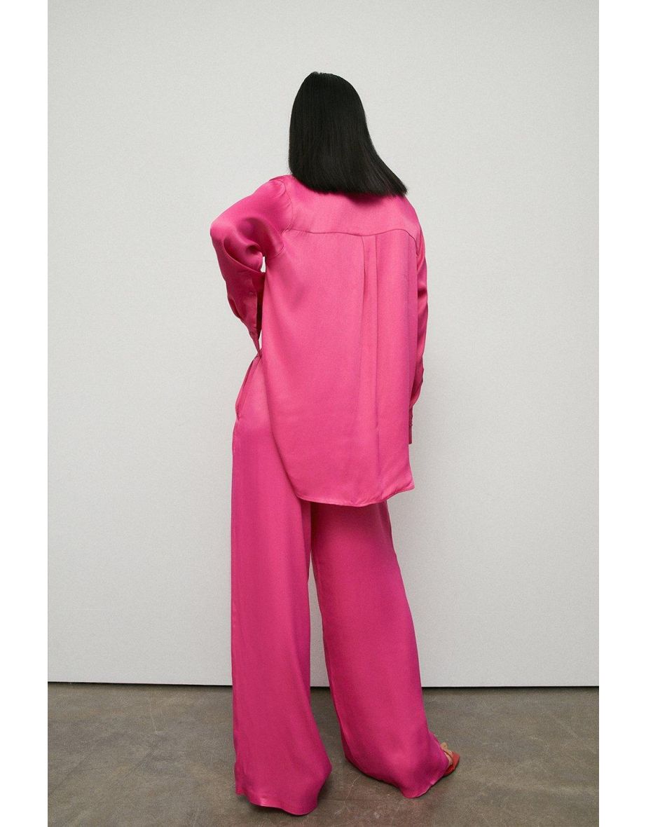 Satin Wide Leg Trouser Coord - 2