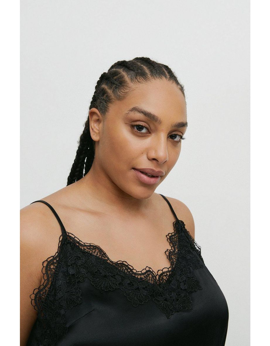 Curve Satin Lace Cami