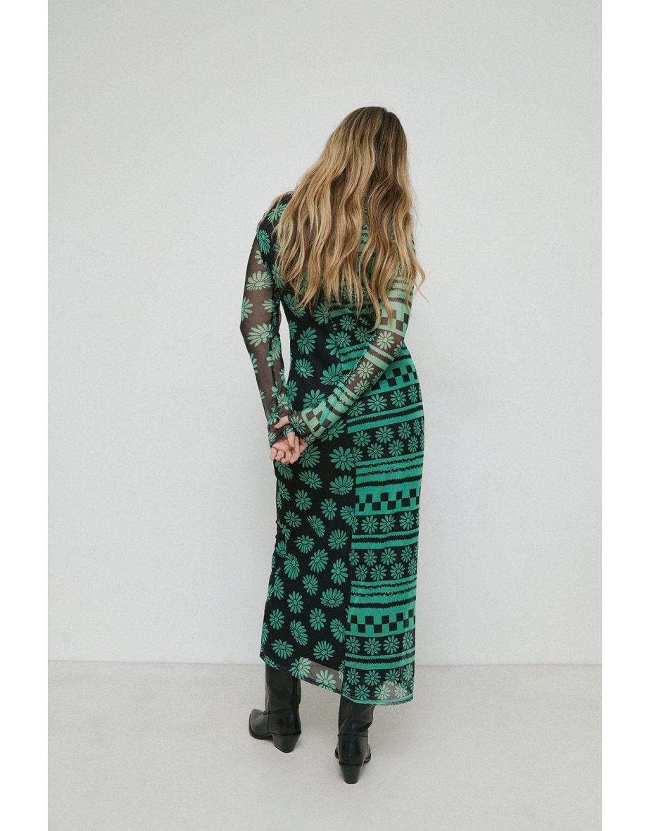 Warehouse x Kara Rose Printed Mesh Dress - 2