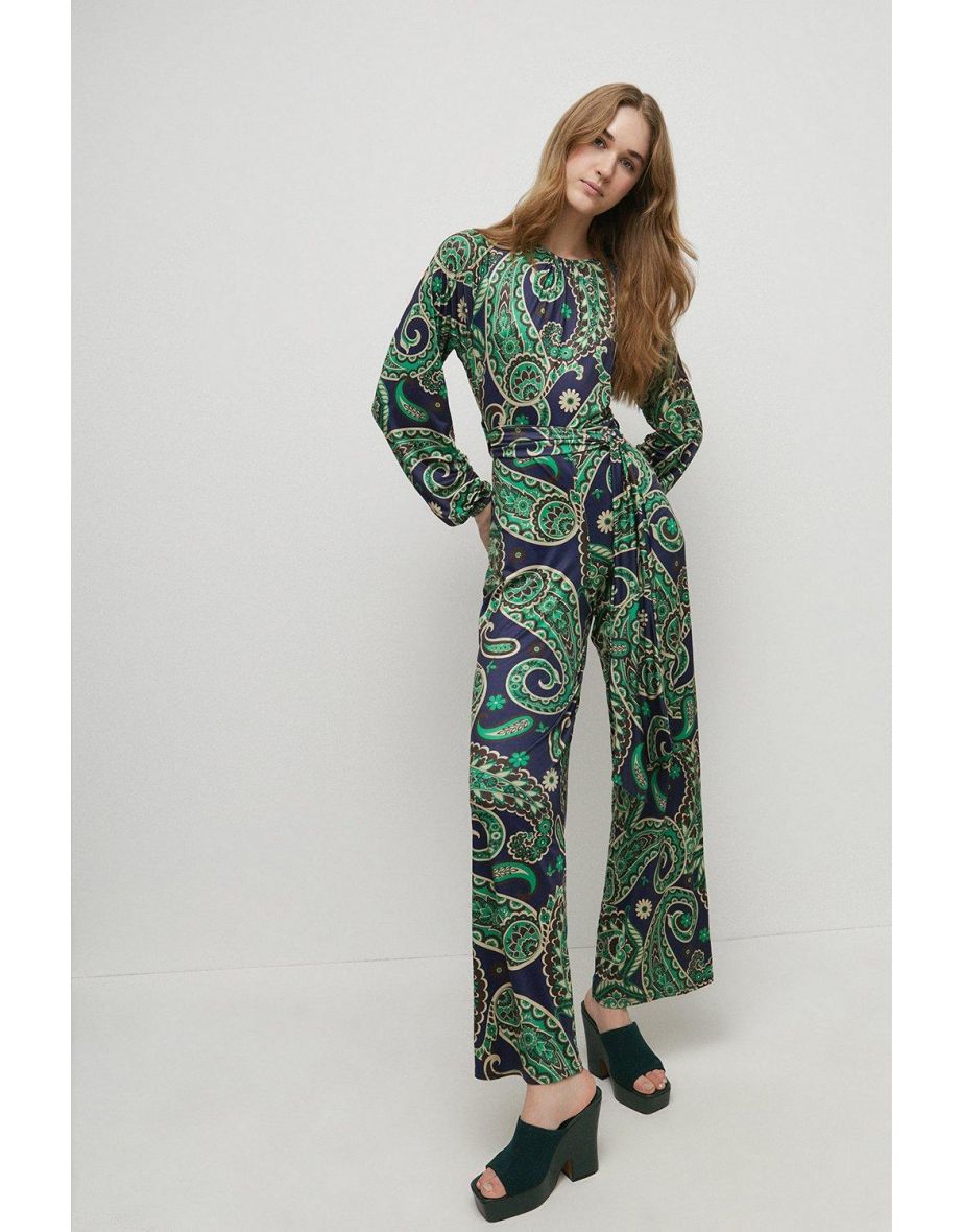 Petite Printed Balloon Sleeve Jumpsuit