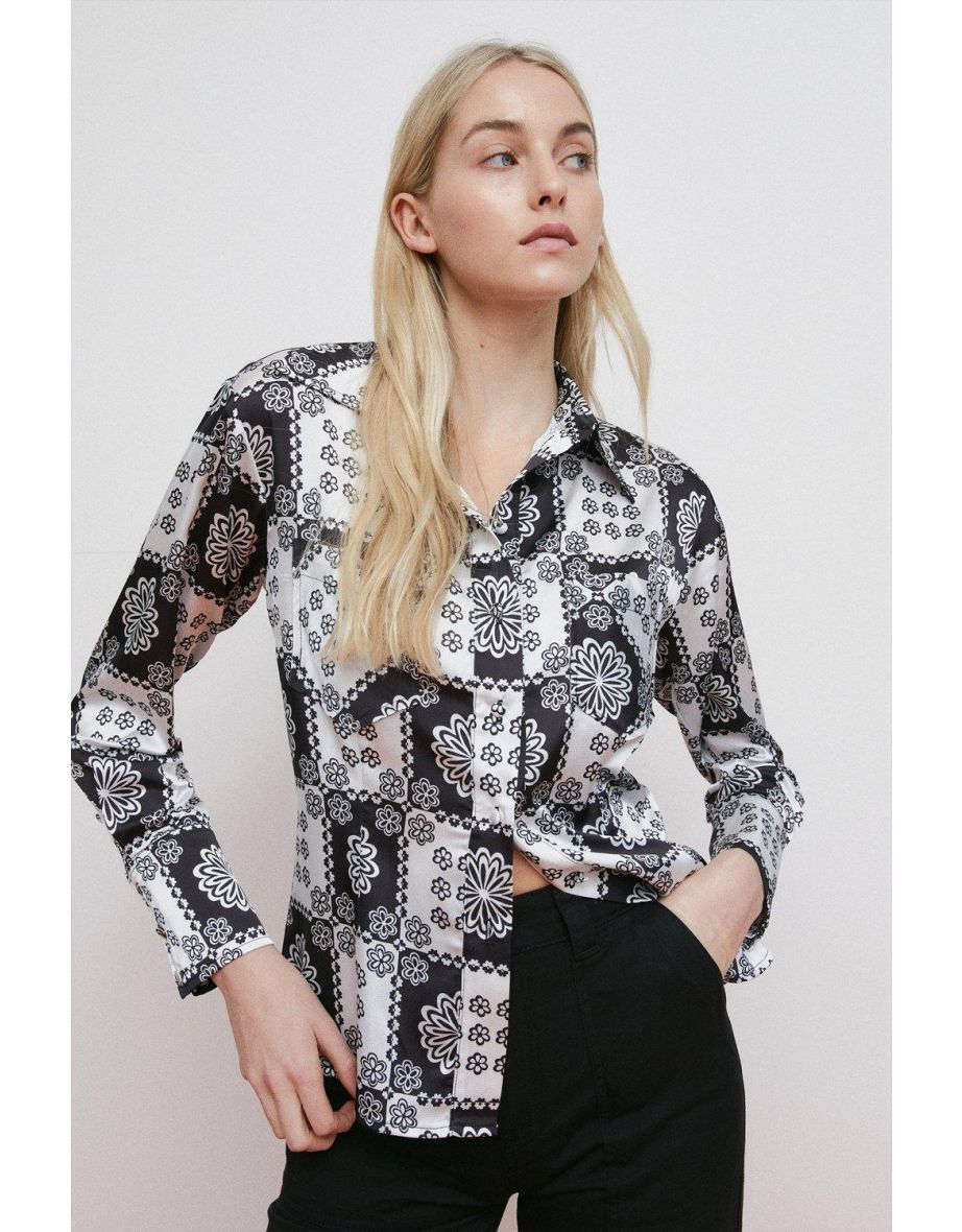 Petite Printed Shirt Coord