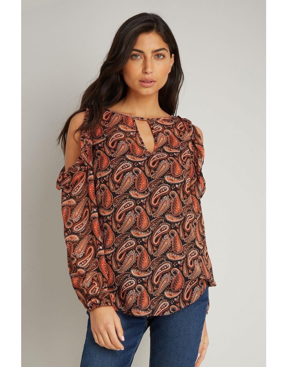 Multicolour Paisley Ruffle Blouse