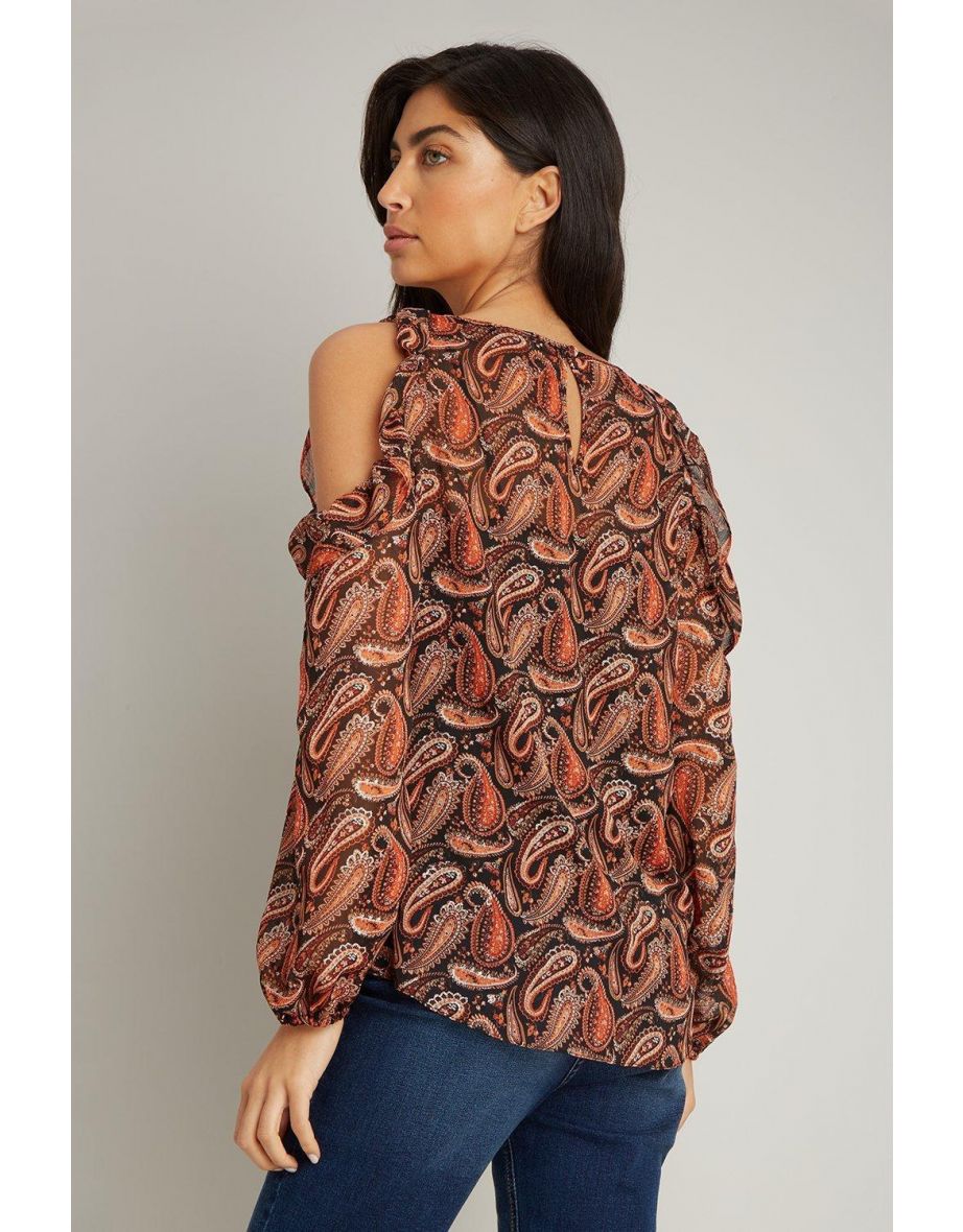 Multicolour Paisley Ruffle Blouse - 2