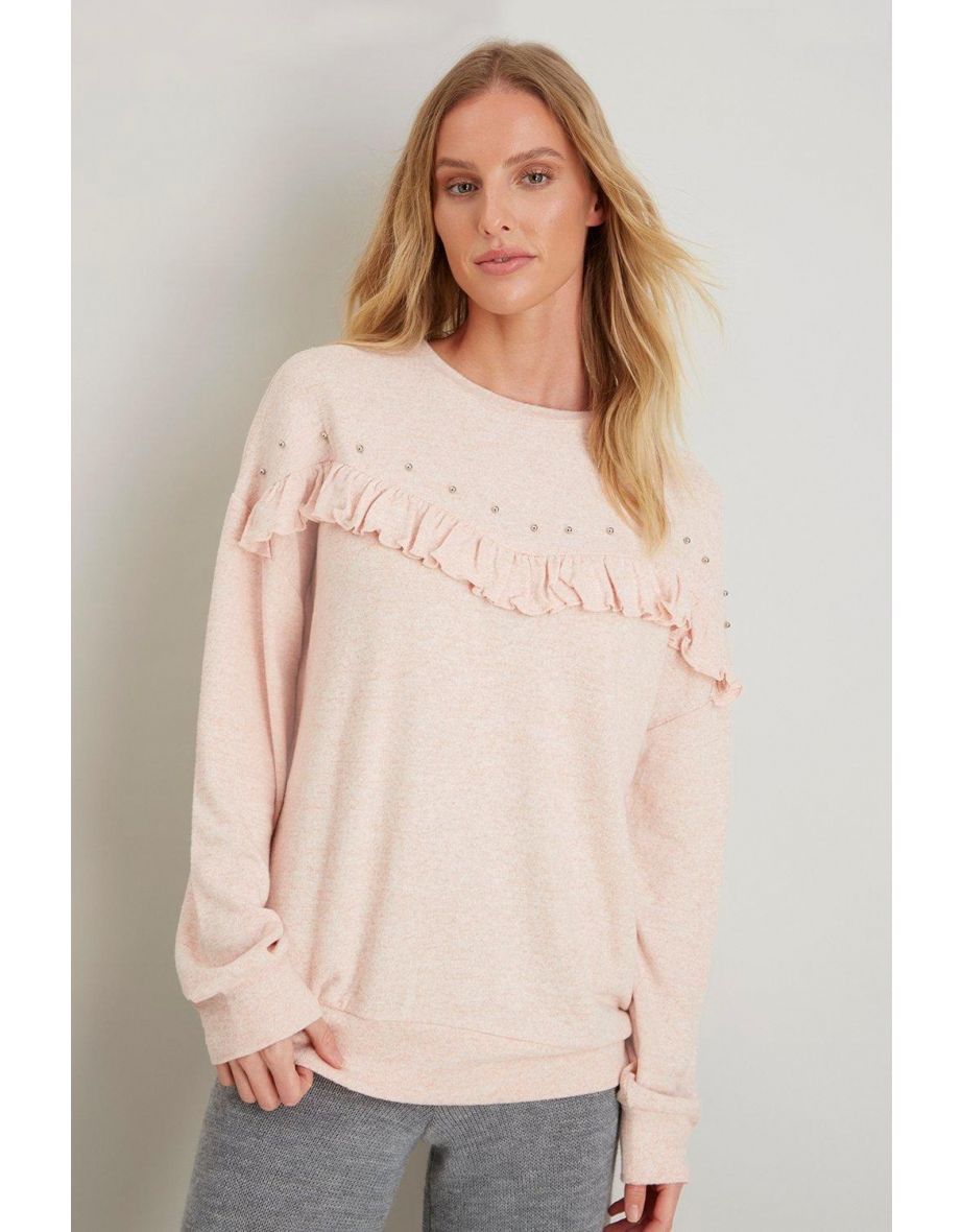 Tall Pink Frill Stud Top