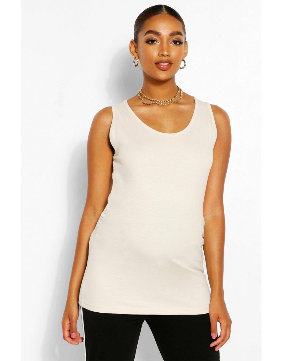Maternity Scoop Neck Vest - white - 3